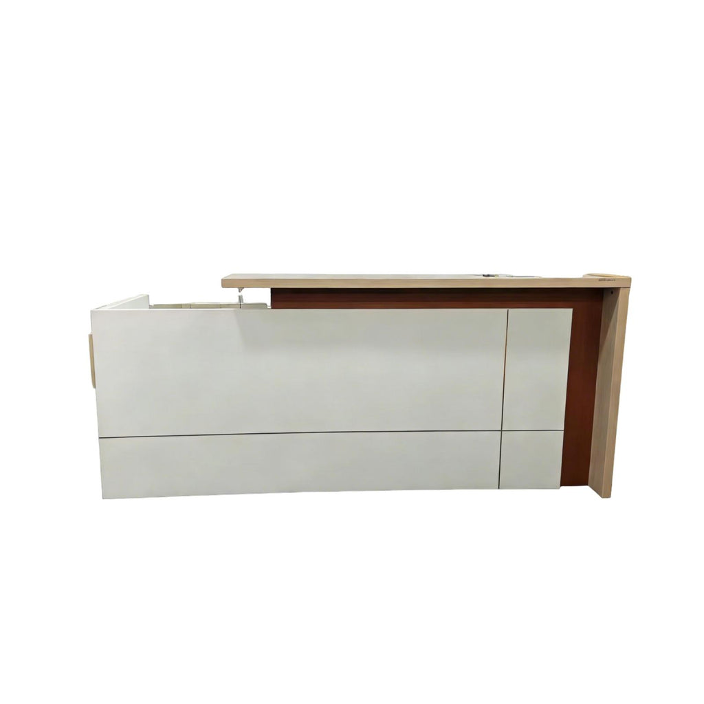 Minimalist Reception Desk with Timber Return Top