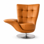 Modern Swivel Lounge Chair with Integrated Side Table