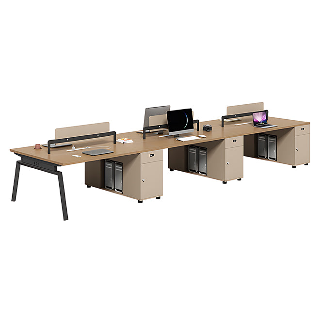 Modern Shared Office Desk Workstation with Screen Divider and Storage