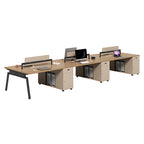 Modern Shared Office Desk Workstation with Screen Divider and Storage
