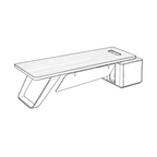 Premium Modern Executive Desk with Walnut Grain and Dual Colour Accents