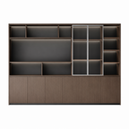 Executive Filing Cabinet with Glass Display and Concealed Storage