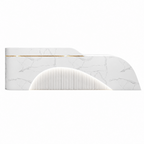 Modern Curved Reception Desk with LED, Storage and Custom Logo