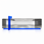 Modern Stainless Steel Reception Desk With Lit Custom Logo Panel