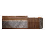 Slatted Timber Café Counter with LED Front Panel