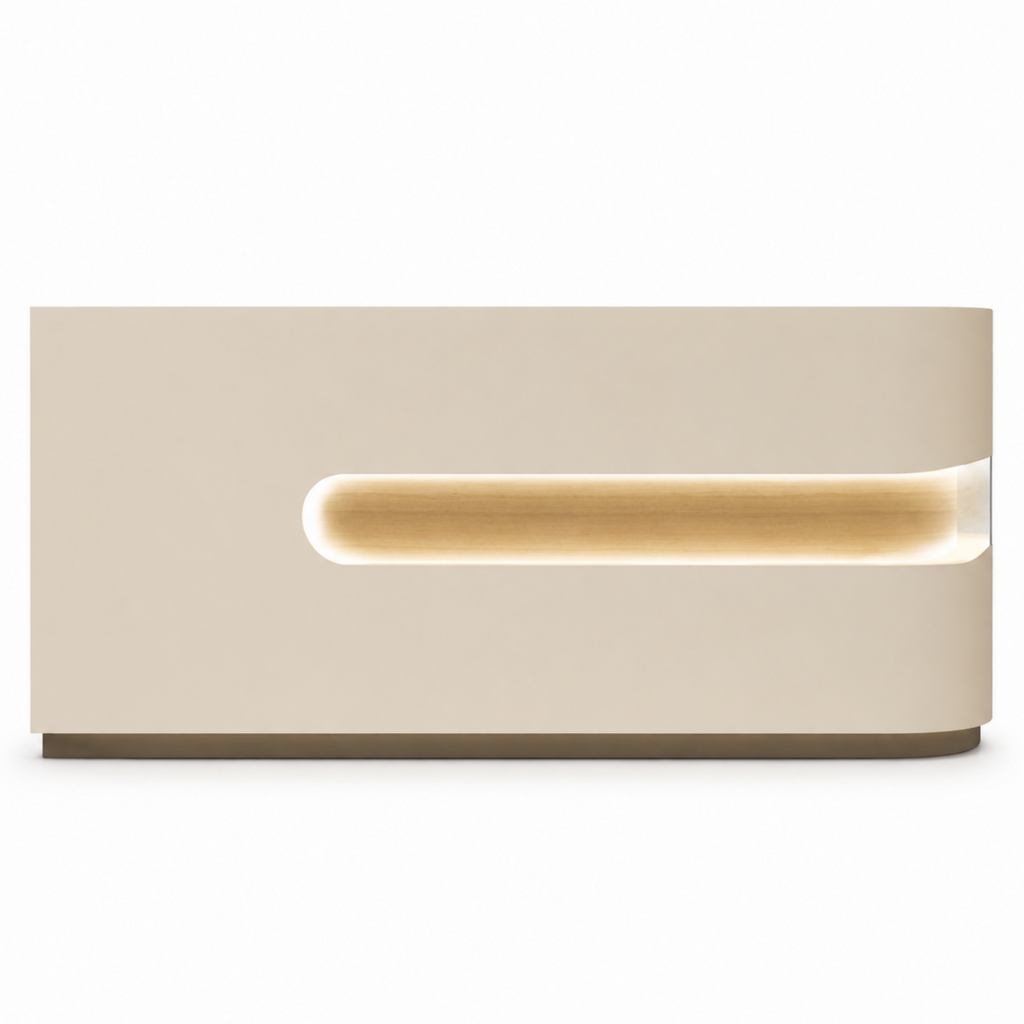 Modern LED Reception Counter with Custom Branding