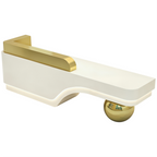 Modern Sculptural Reception Counter with Stainless Steel Base