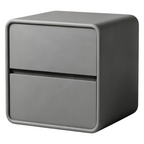 Modern Rounded Two-Drawer Bedside Table with Soft-Edge Profile and Compact Storage