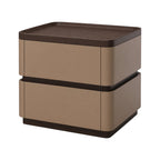 Modern Bedside Table with 2 Drawers and Rounded Edges