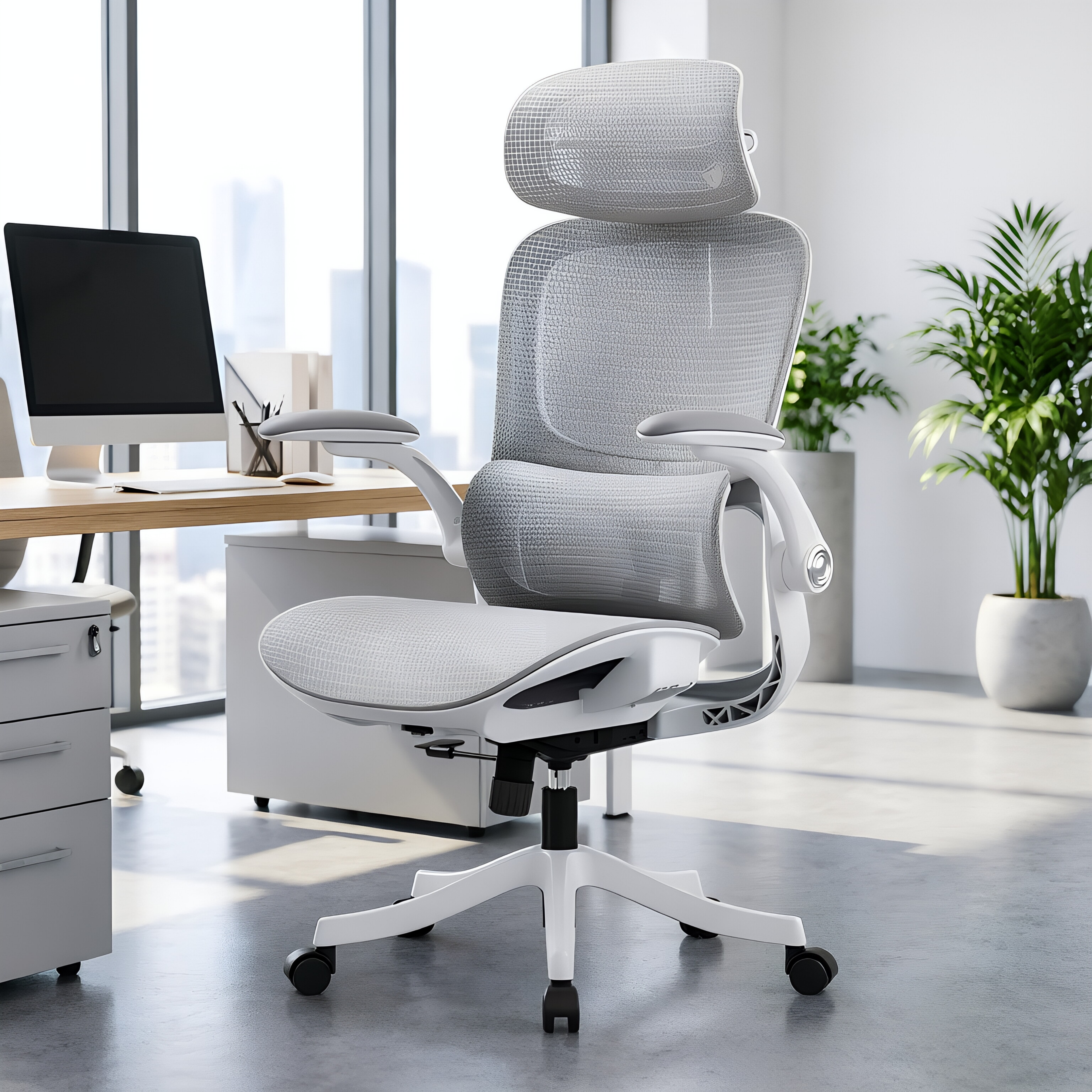 Ergonomic Full Mesh Task Chair with 4D Lumbar Support and Dynamic Linkage Armrests