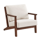 Modern Cotton-Linen Armchair with Custom Timber Finishes