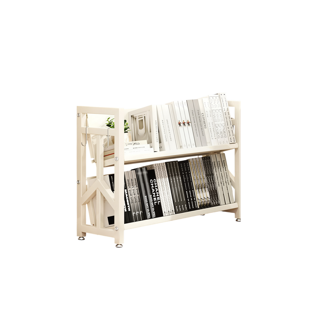 Adjustable Multi-Tier Bookcase With Slanted Shelves