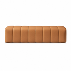 Modern PU Leather Channel Upholstered Bench Seat with Custom Colour
