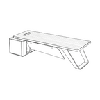 Premium Modern Executive Desk with Walnut Grain and Dual Colour Accents
