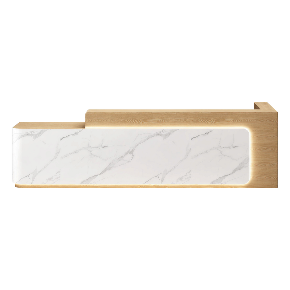Contemporary Reception Counter with Illuminated Branding Panel