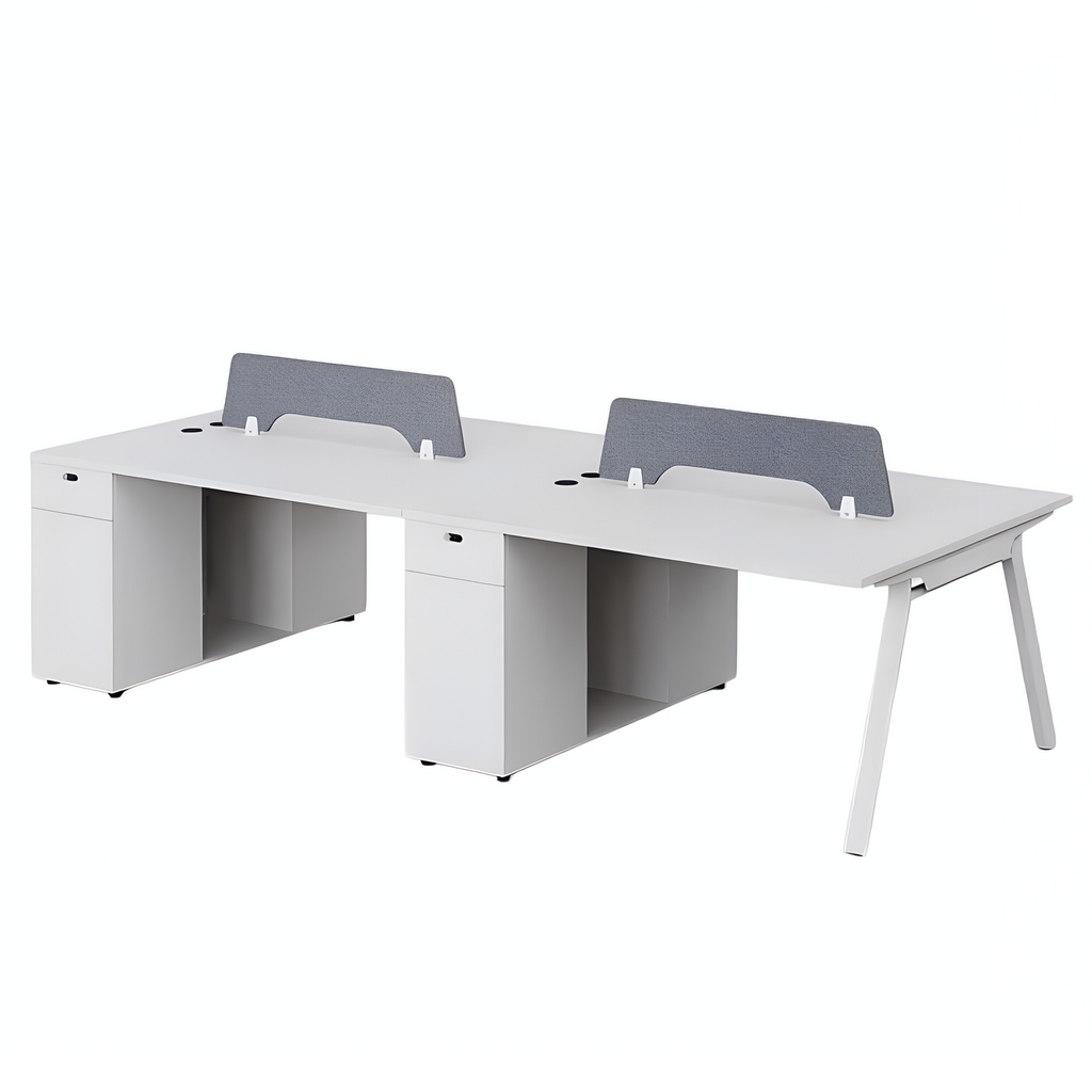 Minimalist Bench Workstation with Screen Panels
