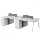 Minimalist Bench Workstation with Screen Panels