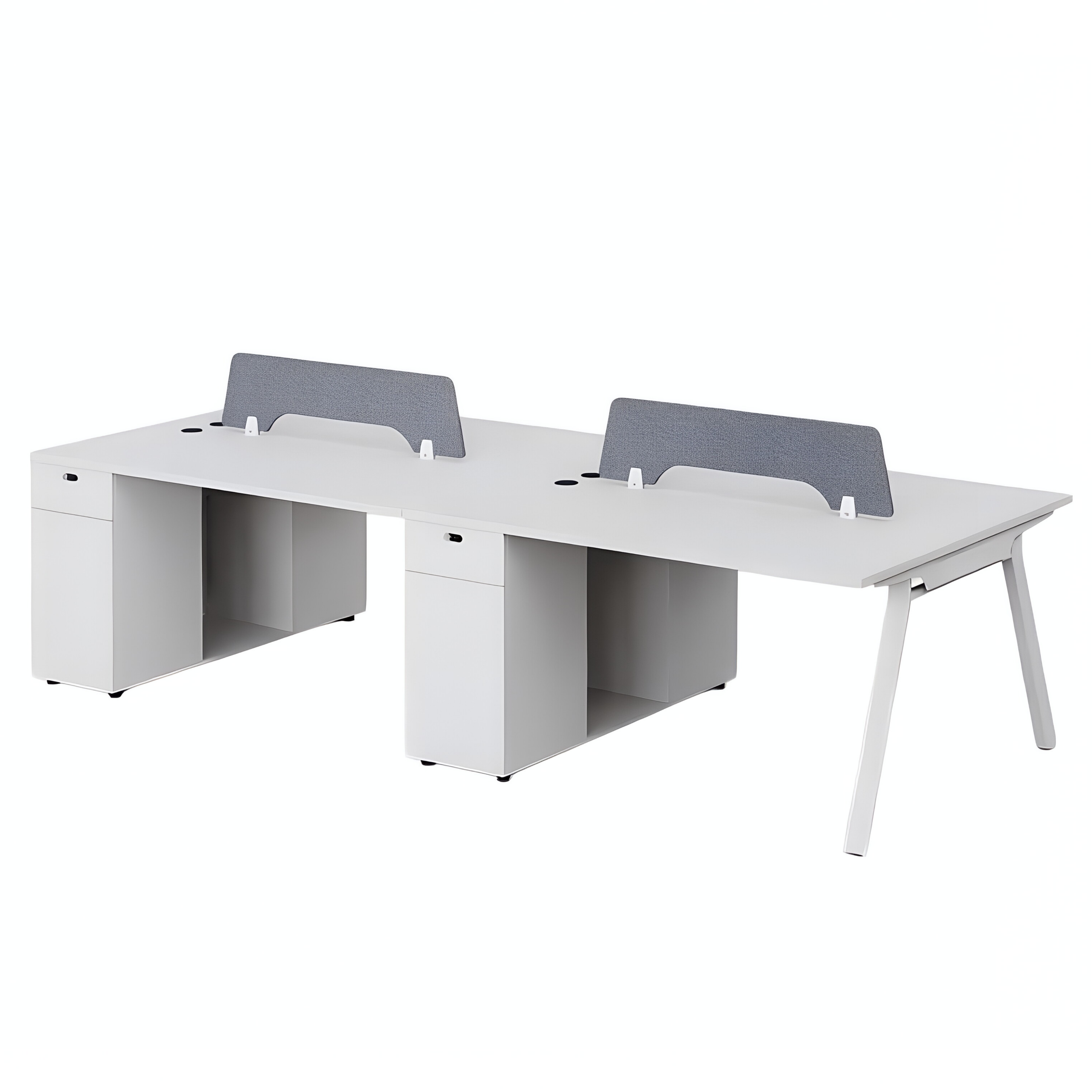 Minimalist Bench Workstation with Screen Panels