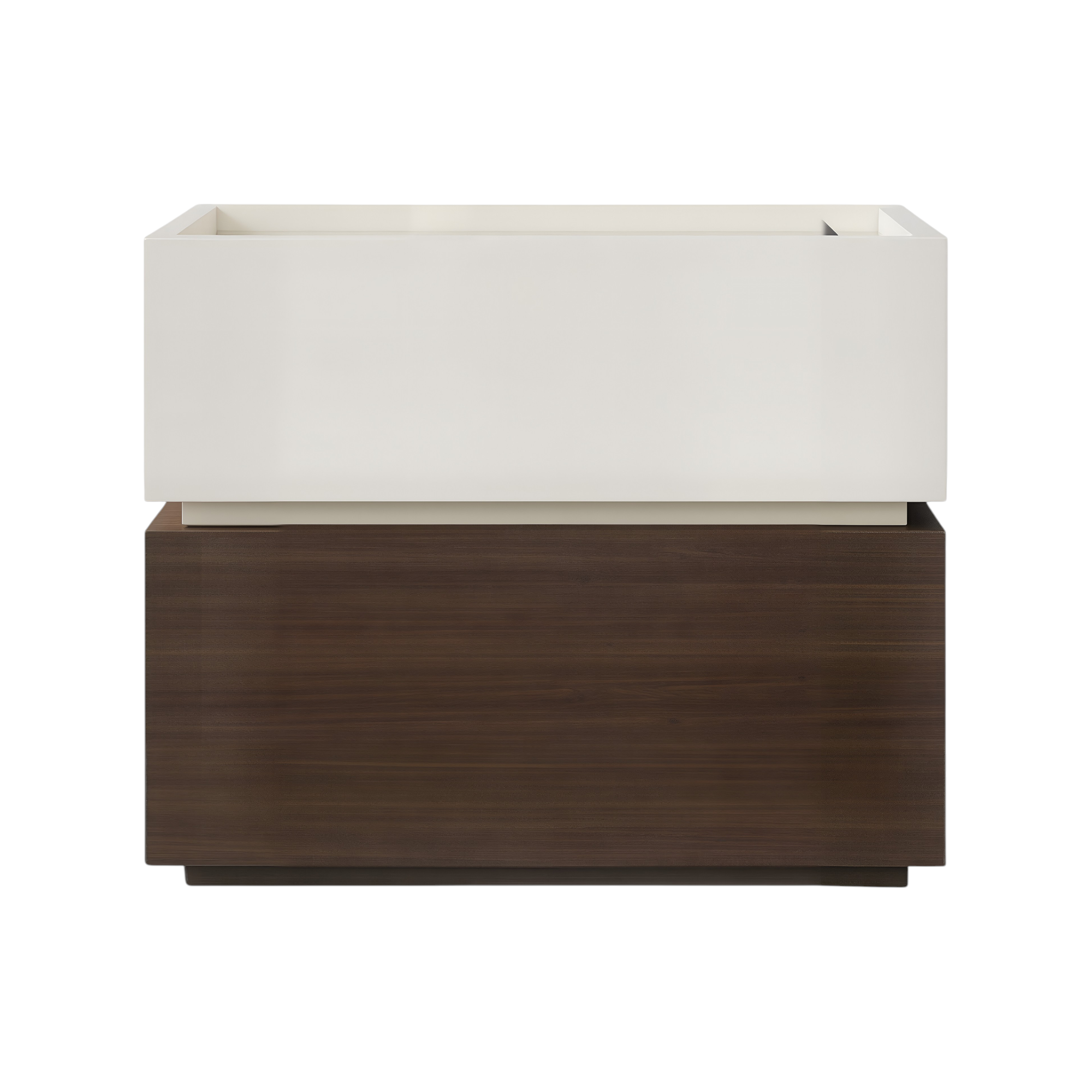 Contemporary Timber Bedside Cabinet with Raised Storage Tray