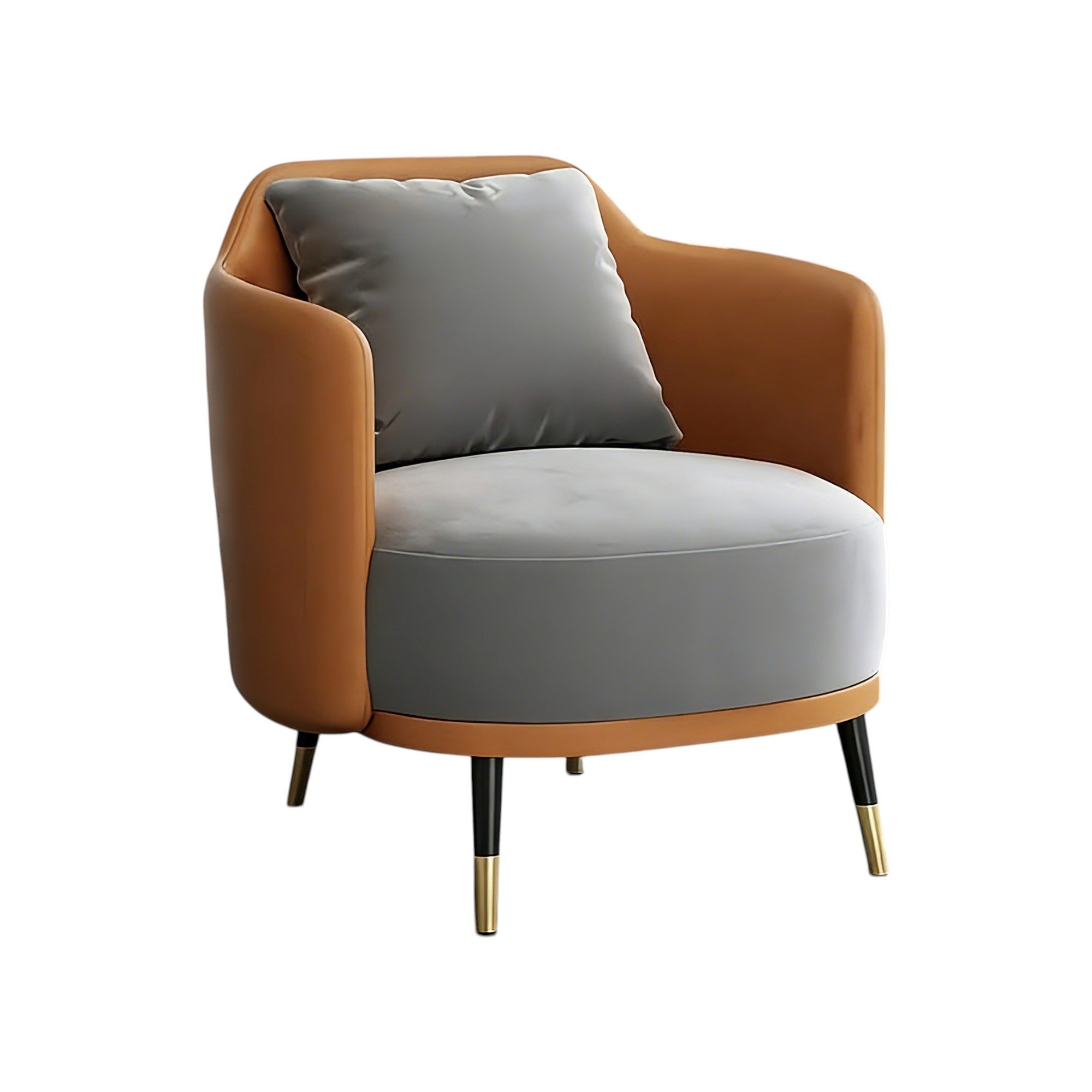 Curved Lounge Chair with Plush Cushion