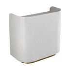 Minimalist Compact Reception Desk with Curved Corners and High-Gloss Finish for Boutique Offices