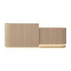 Reception Desk – Modern Style with Timber Slat Front and Curved End