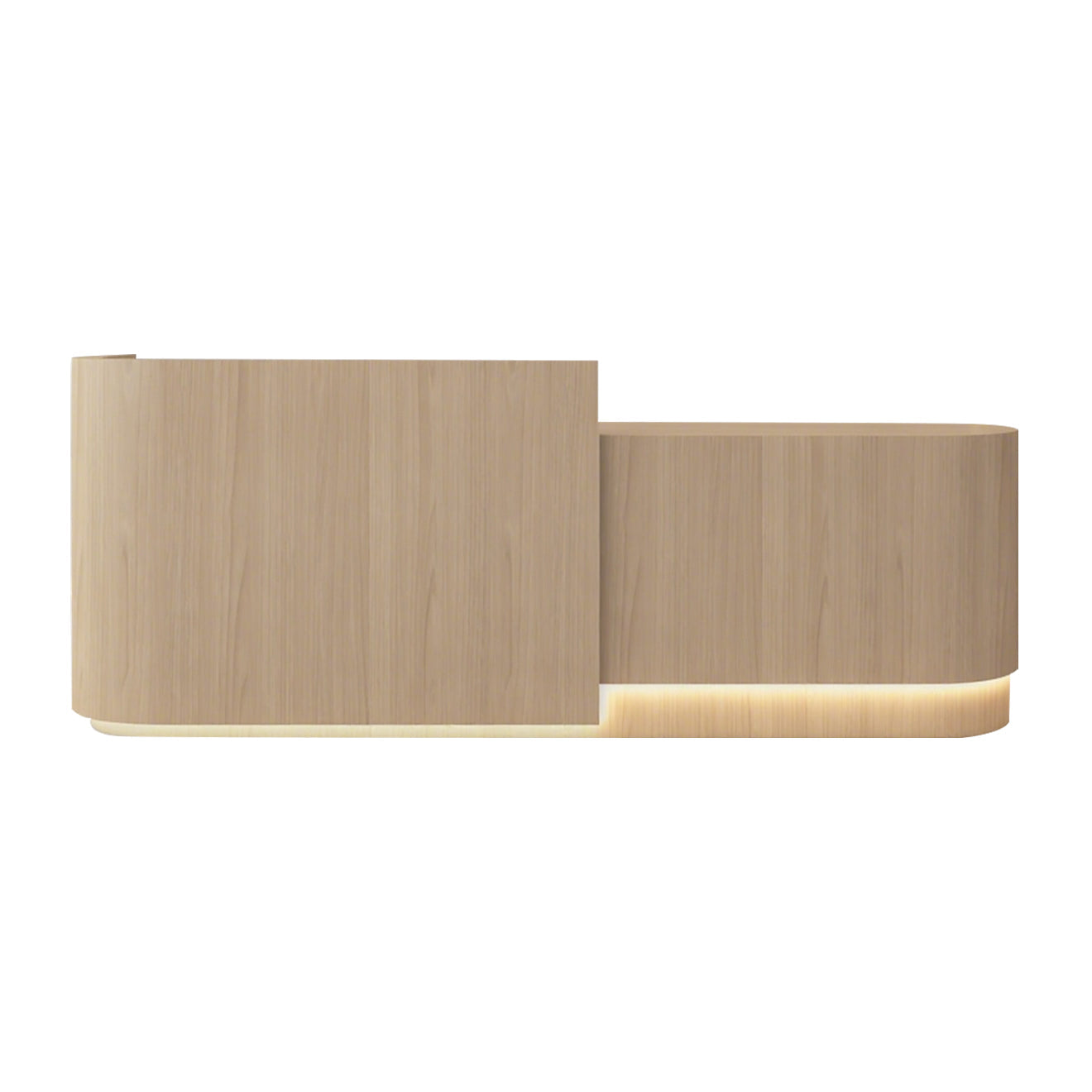 Reception Desk – Modern Style with Timber Slat Front and Curved End