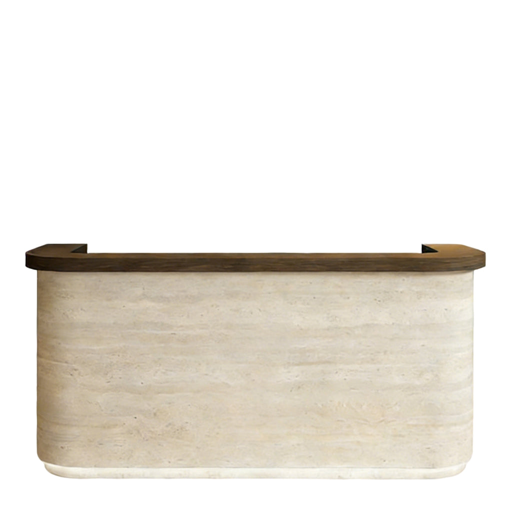 Boutique Reception Desk with Timber Top and LED Plinth