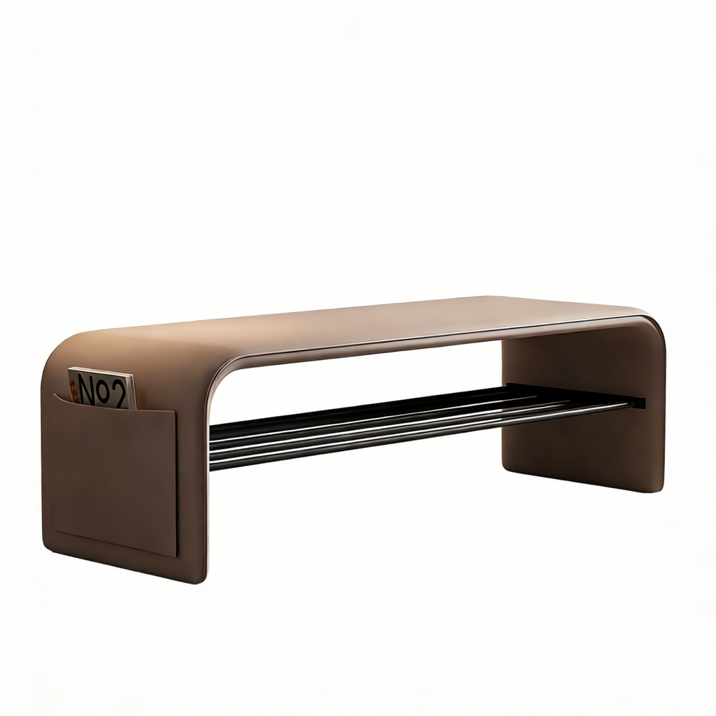 Padded Hallway Shoe Bench with Dual Rails