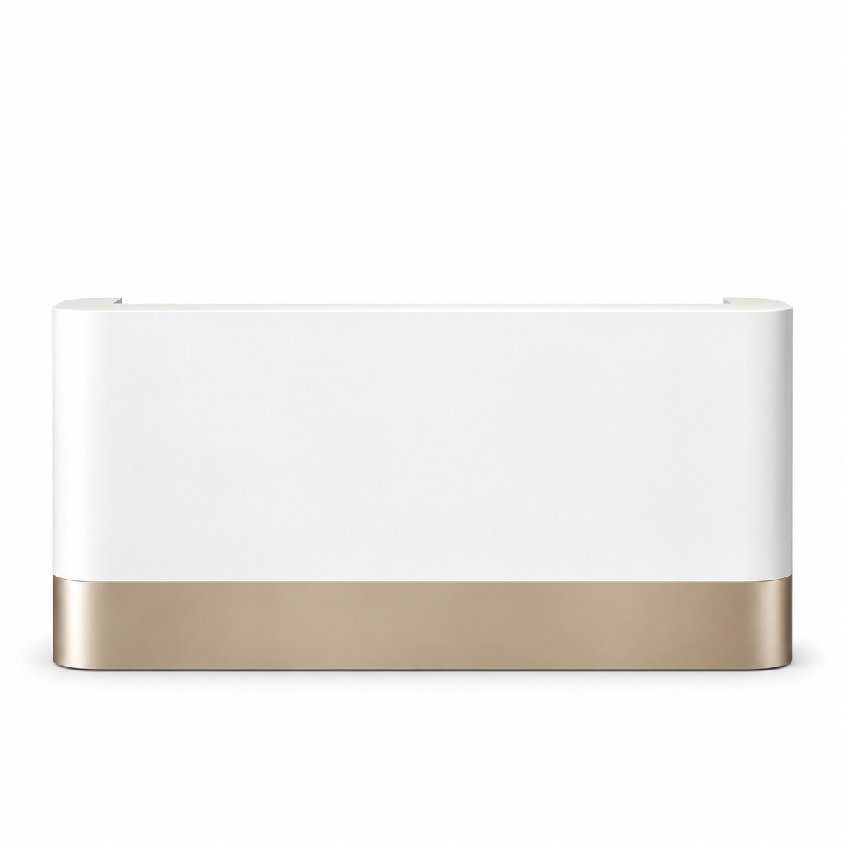 Modern Reception Counter Featuring Curved Safe Corners And Custom Brand Mark