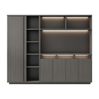 Illuminated Office Storage Cabinet with Wardrobe