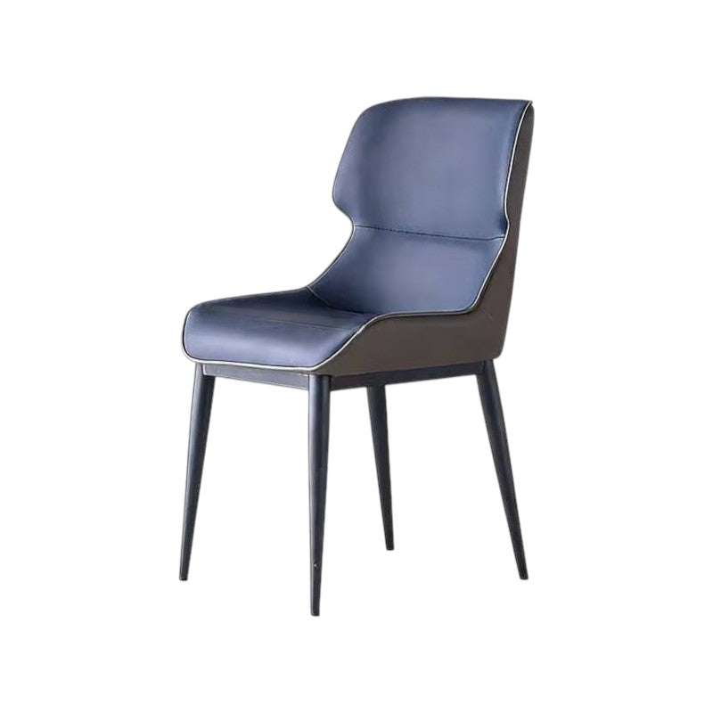 Modern Two Tone Upholstered Home Chair With Steel Legs