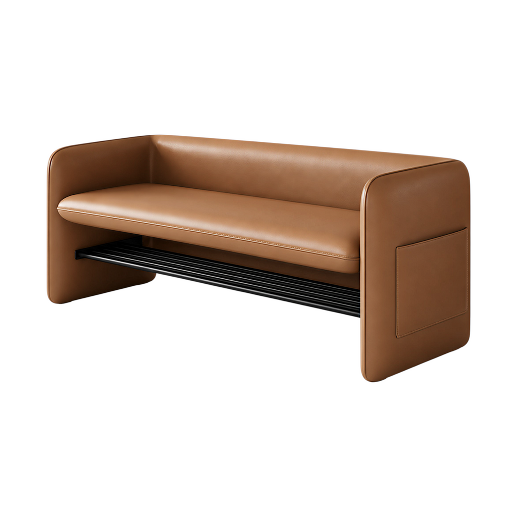 Modern Leather Shoe Storage Bench with Custom Size Options
