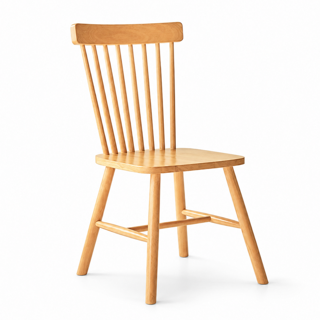Solid Rubberwood Spindle Back Dining Chair