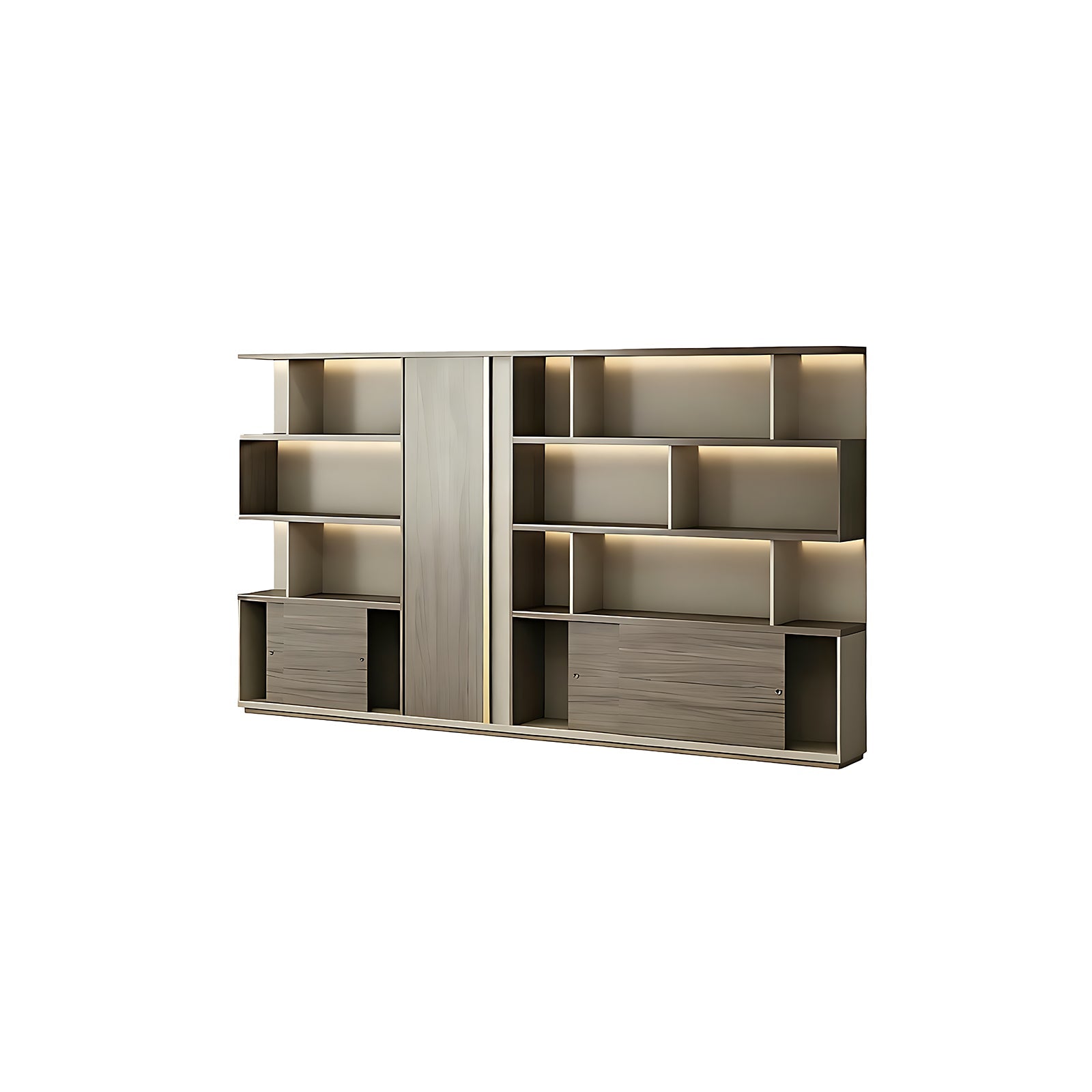 Executive Office Storage Cabinet with Open Shelves