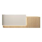 Contemporary L-Shaped Reception Desk with Raised Counter and LED Lighting