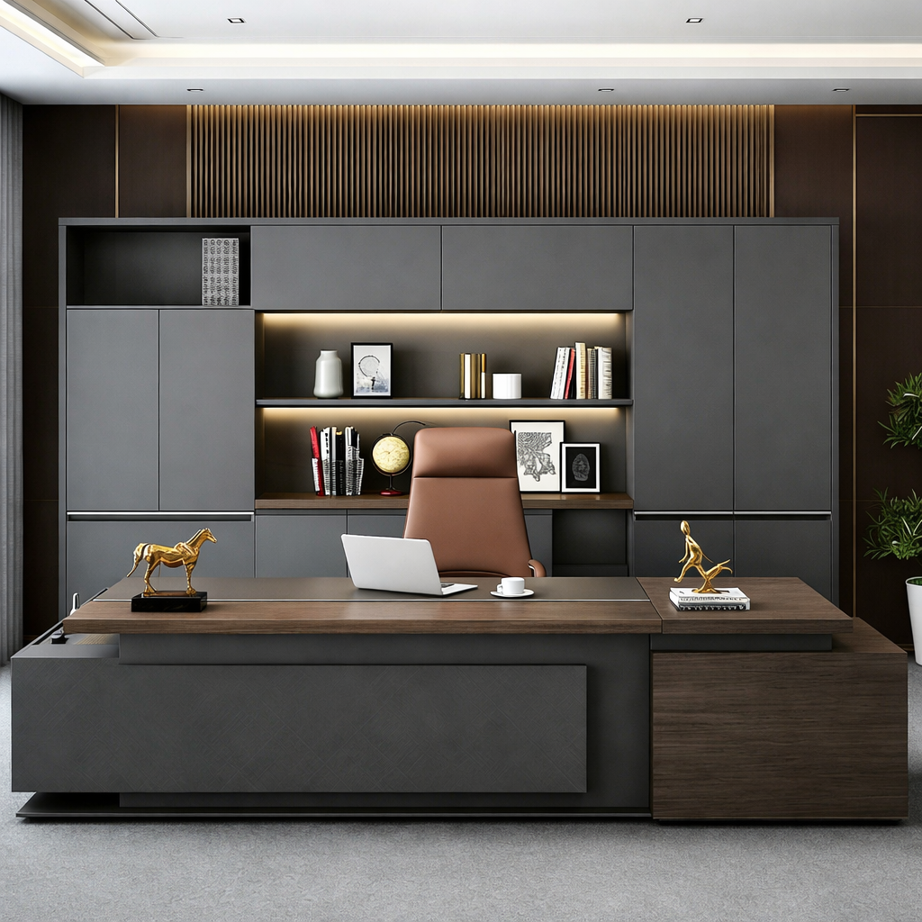 Director Office Desk with Return Storage and Modesty Panel