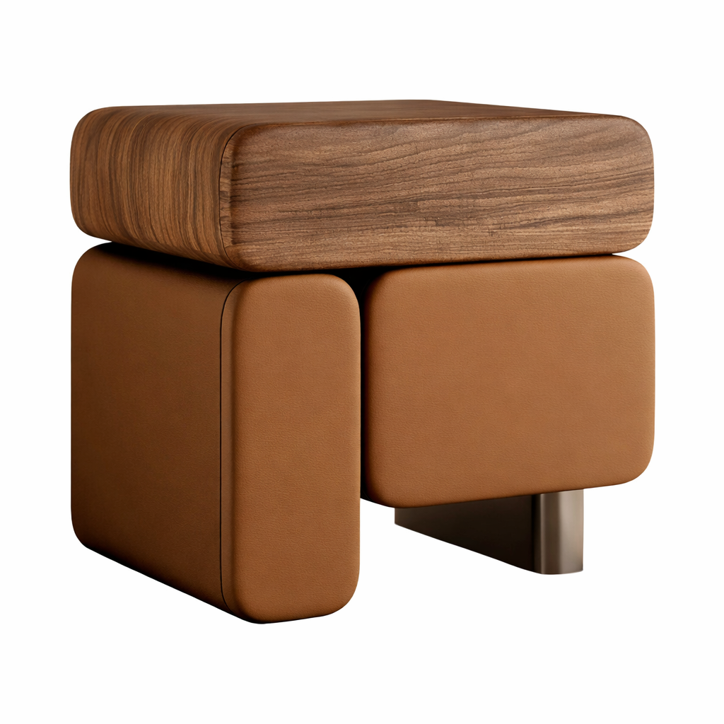 Designer Bedside Table in Walnut Look