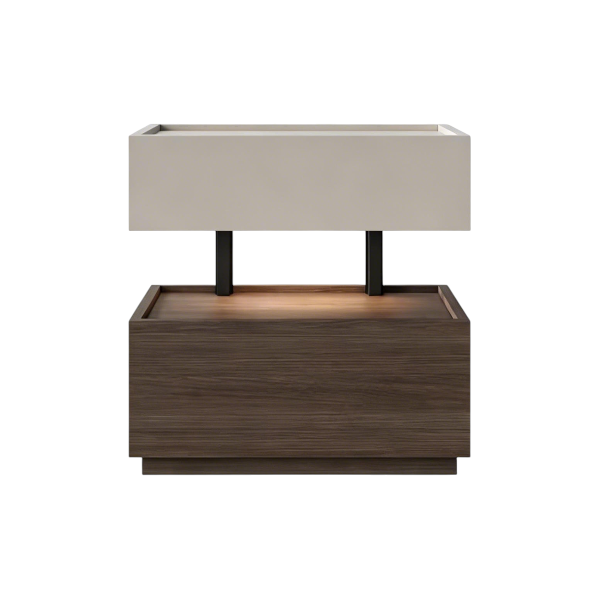 ENF Wood Floating Bedside Table with Layered Storage