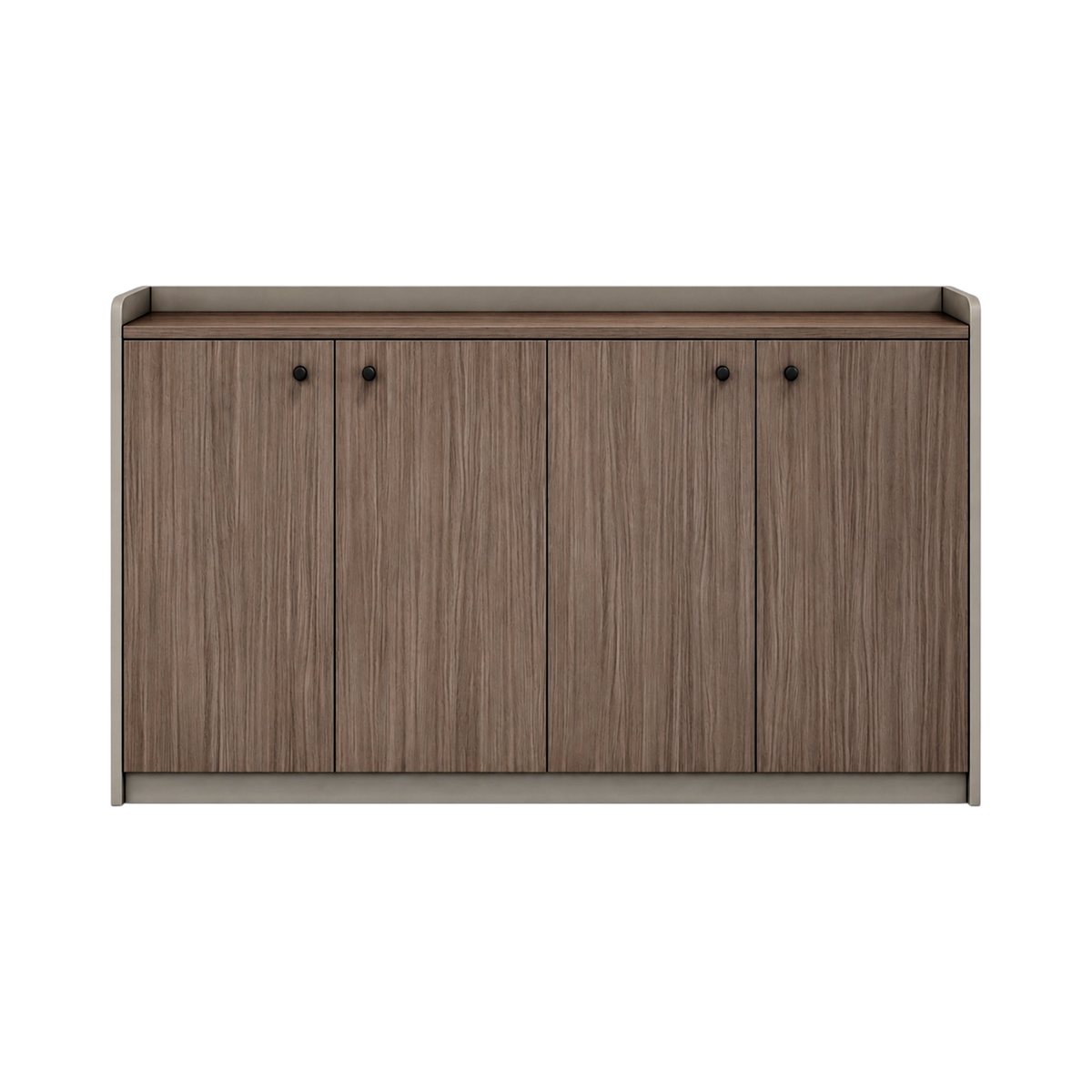 Contemporary Low Storage Cabinet with Rounded Frame