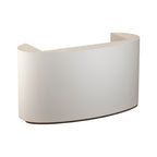 Sleek Sculpted Reception Counter with Backlit LED Base for Salons and Wellness Clinics