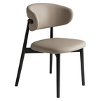 Modern Upholstered Home Chair with Curved Backrest and Solid timber Legs