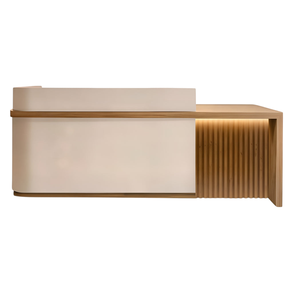 Premium Salon Reception Desk with LED Side Panel