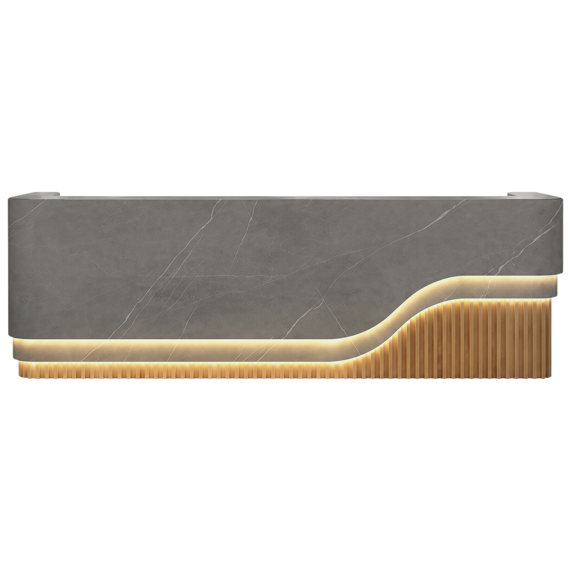 Luxury LED Curved Reception Counter