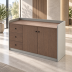 Contemporary Low Storage Cabinet with Rounded Frame