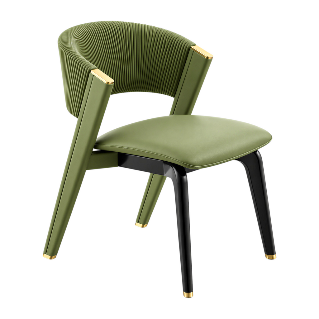 Modern Dining Armchair with Ribbed Upholstery and Colour Options
