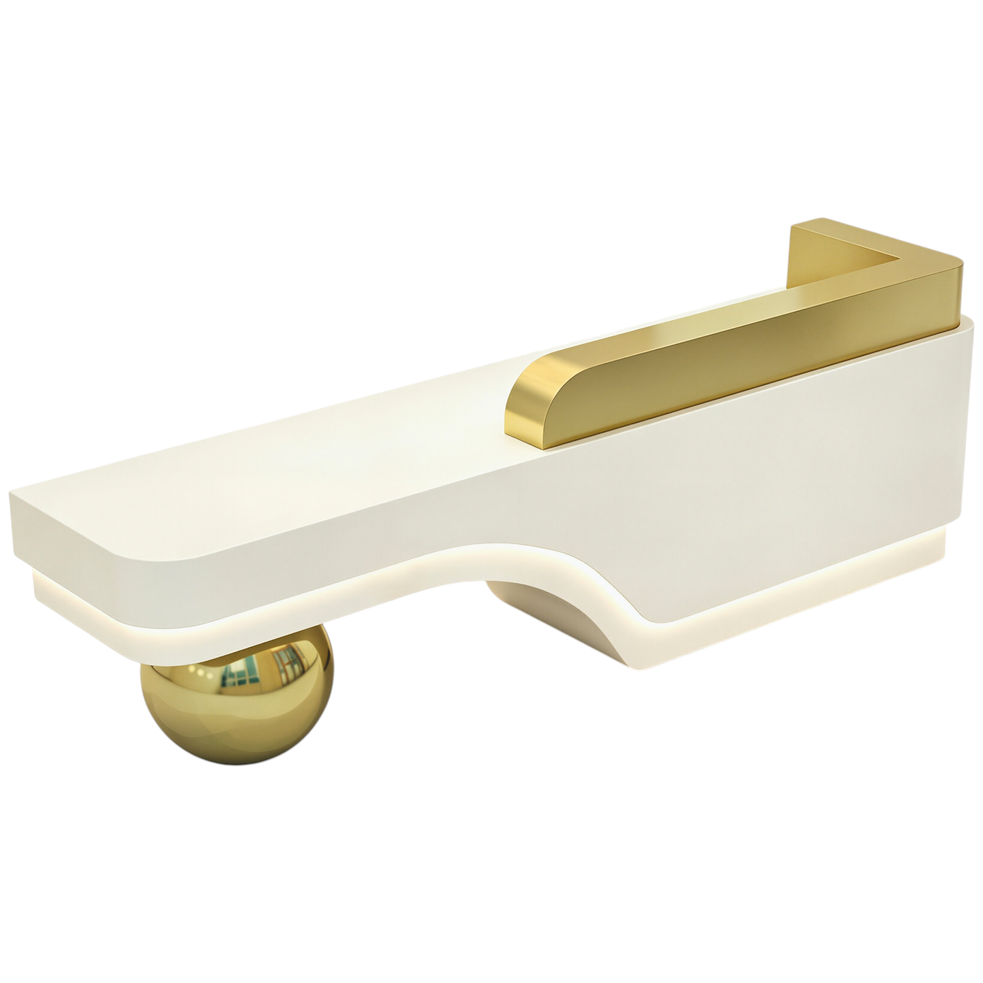 Modern Sculptural Reception Counter with Stainless Steel Base