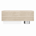 Luxury Travertine-Look Reception Counter with Modern Curved Design