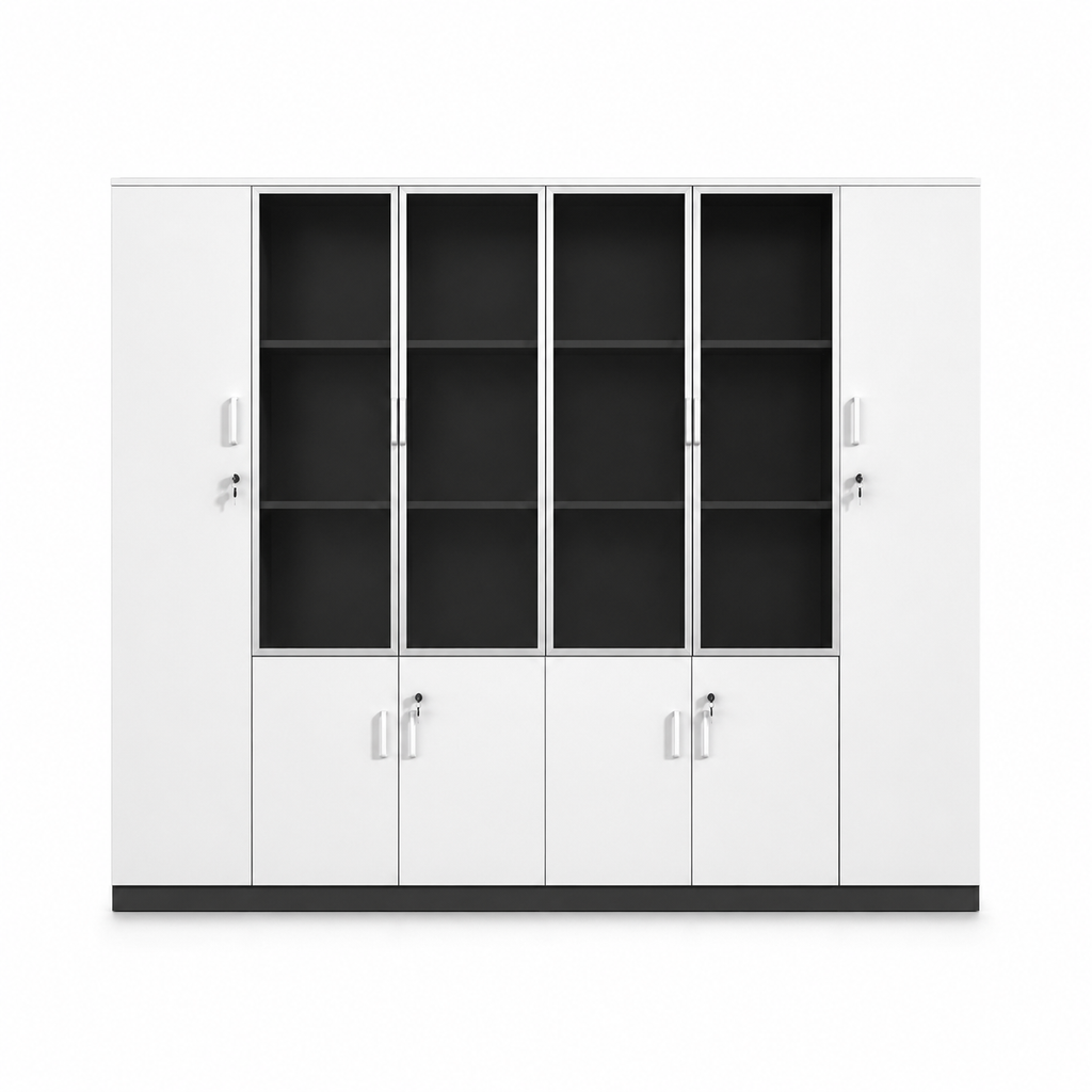 Multi-Section Office Storage and Display Cabinet