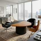 Semi-Oval Executive Timber Meeting Table